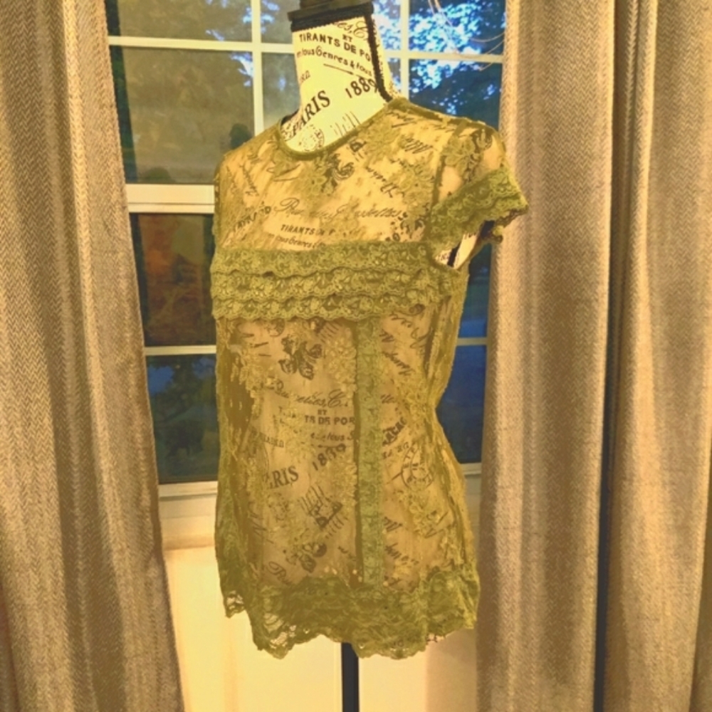 Lace Top with Ruffle Detail